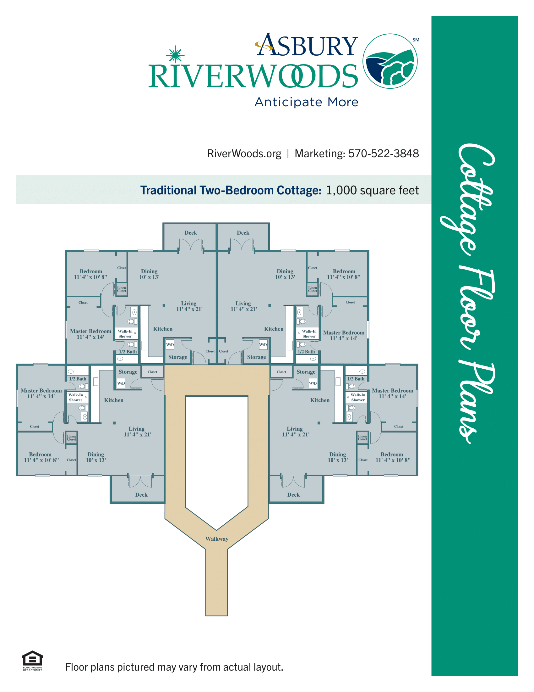 Two Bedroom Cottage Floor Plan