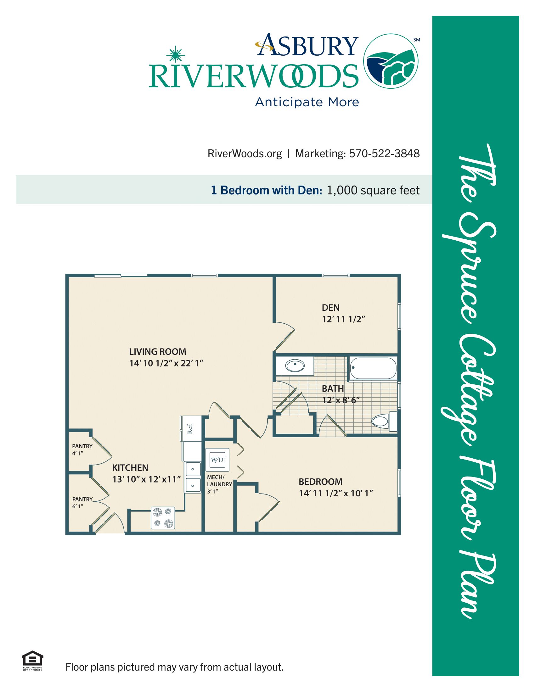 Floor plan of spruce cottage