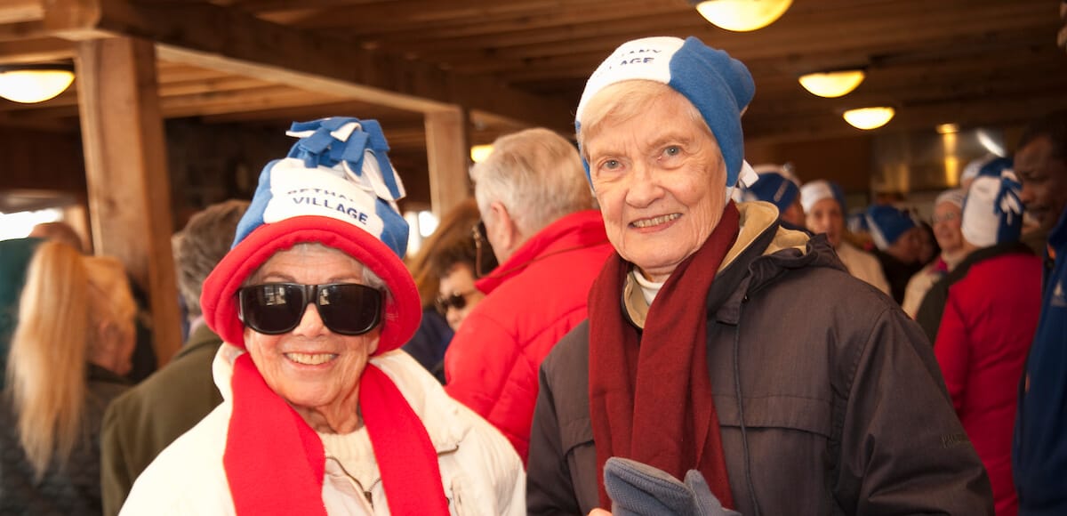 residents at snow tubing event