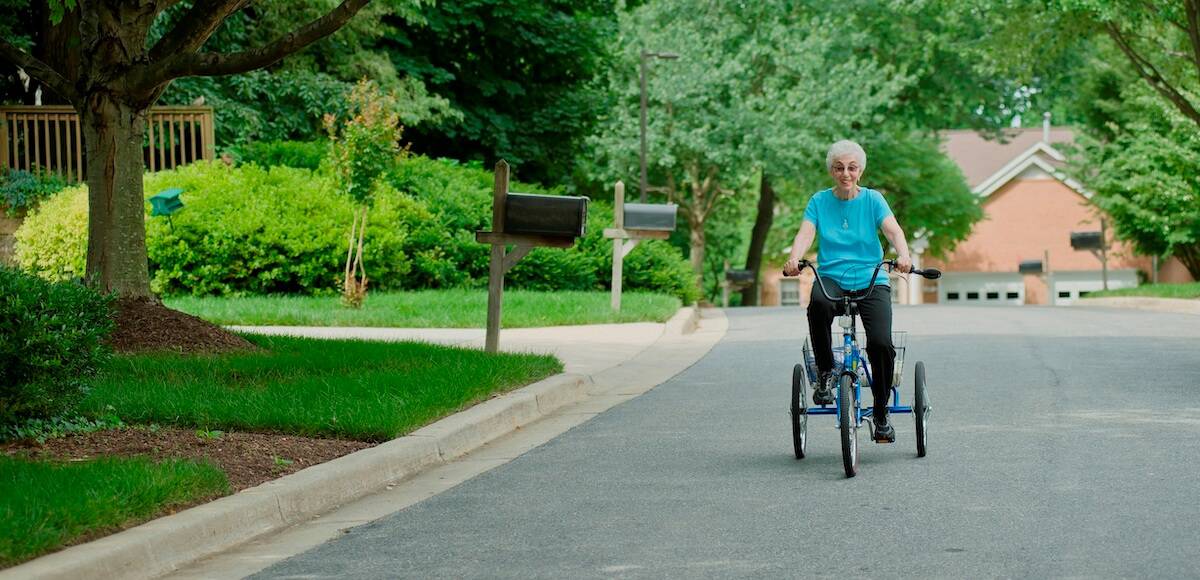 resident biking at villas