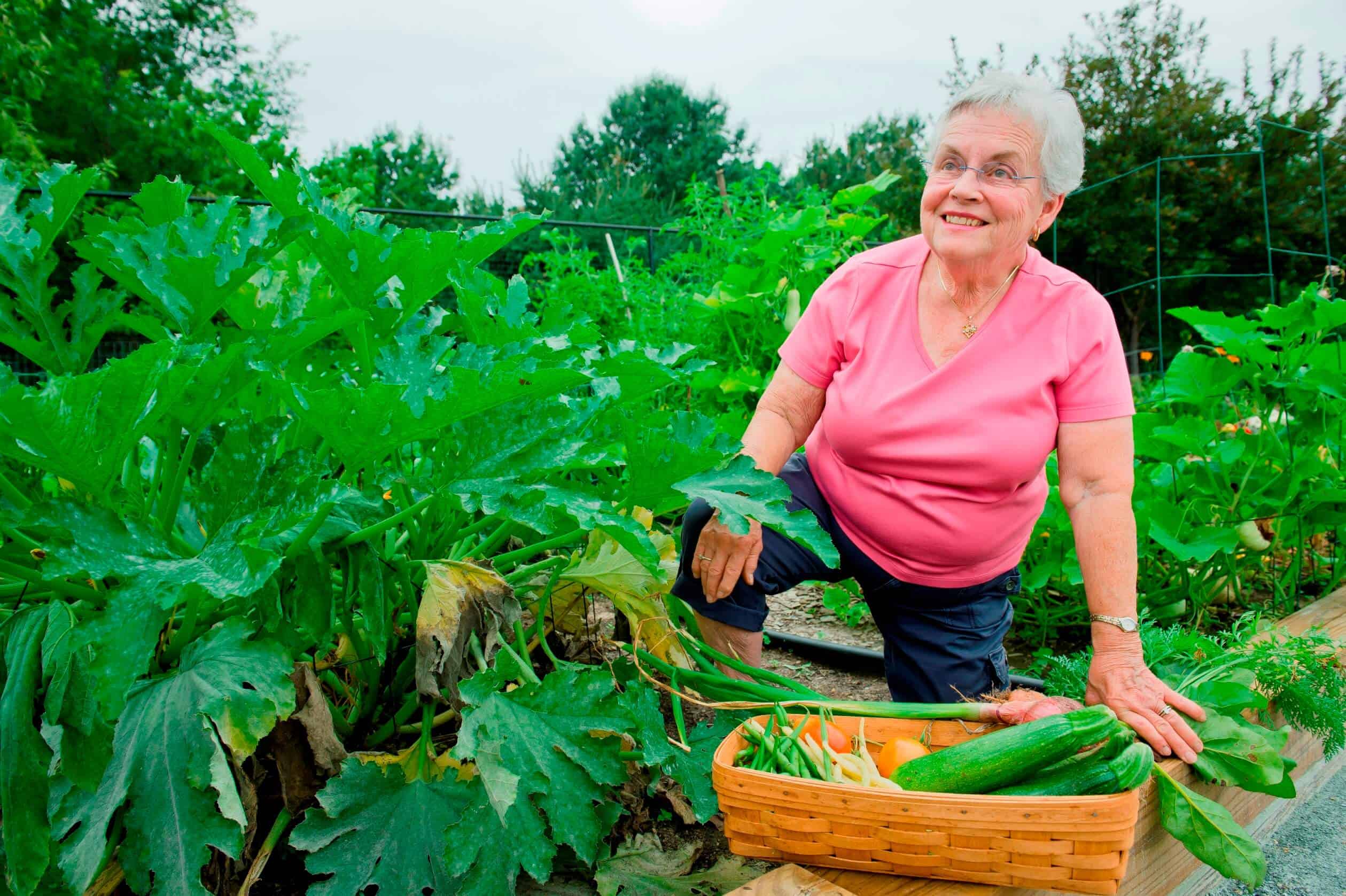 lady in resident garden