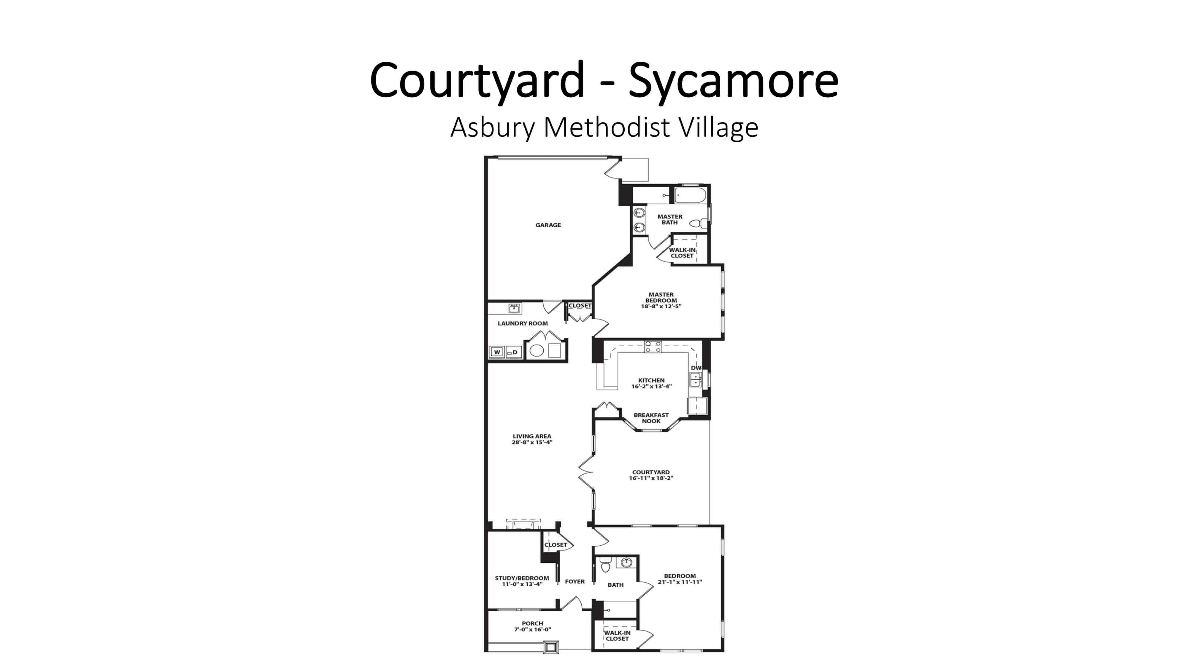 Asbury Methodist Village Courtyard - Sycamore