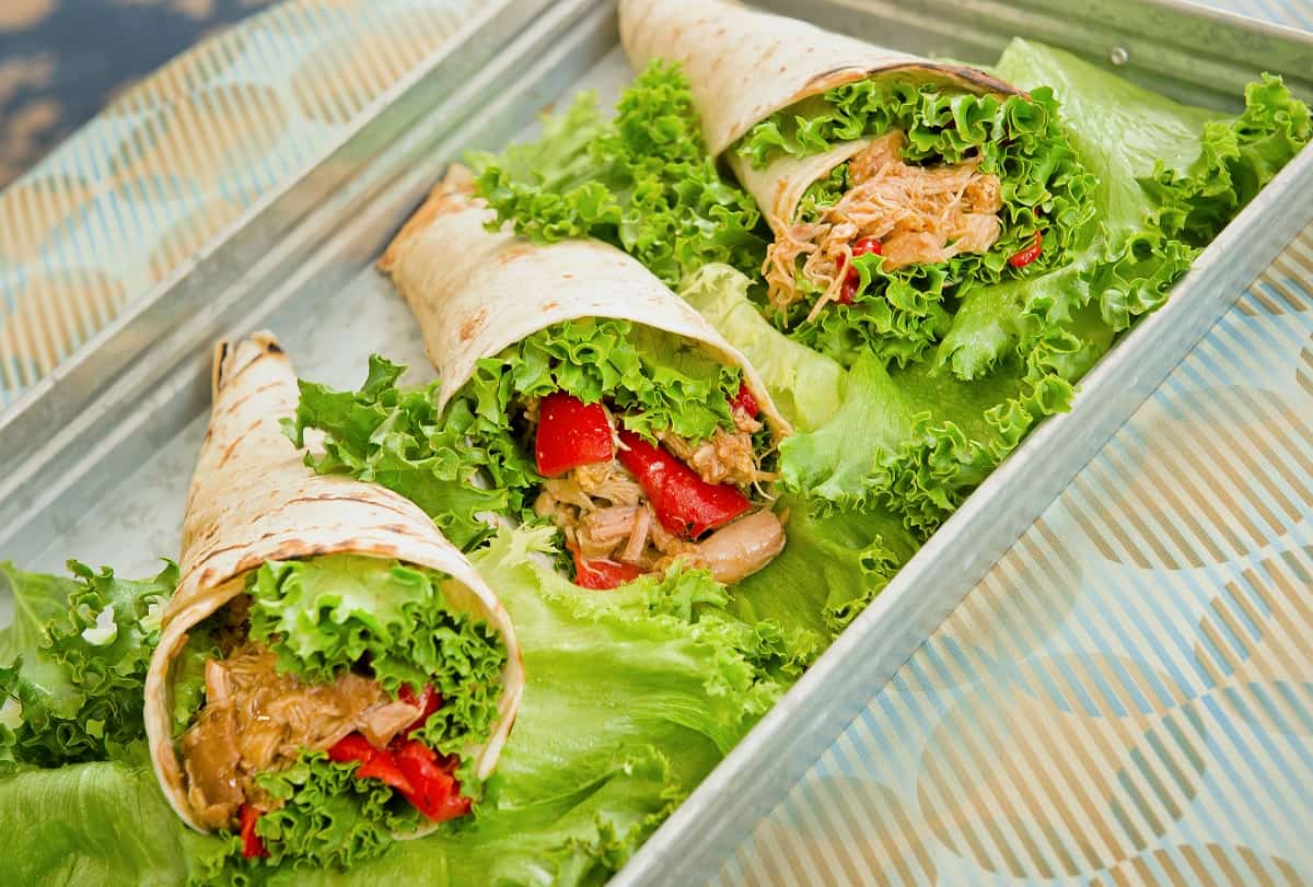 variety of wraps available for dining