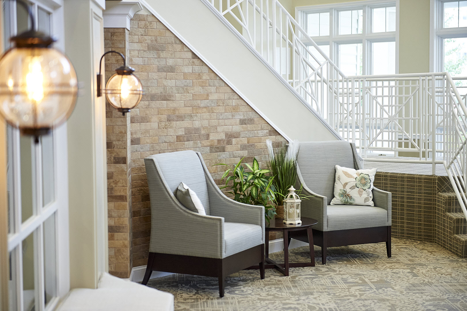 sitting area in the main lobby of asbury solomons