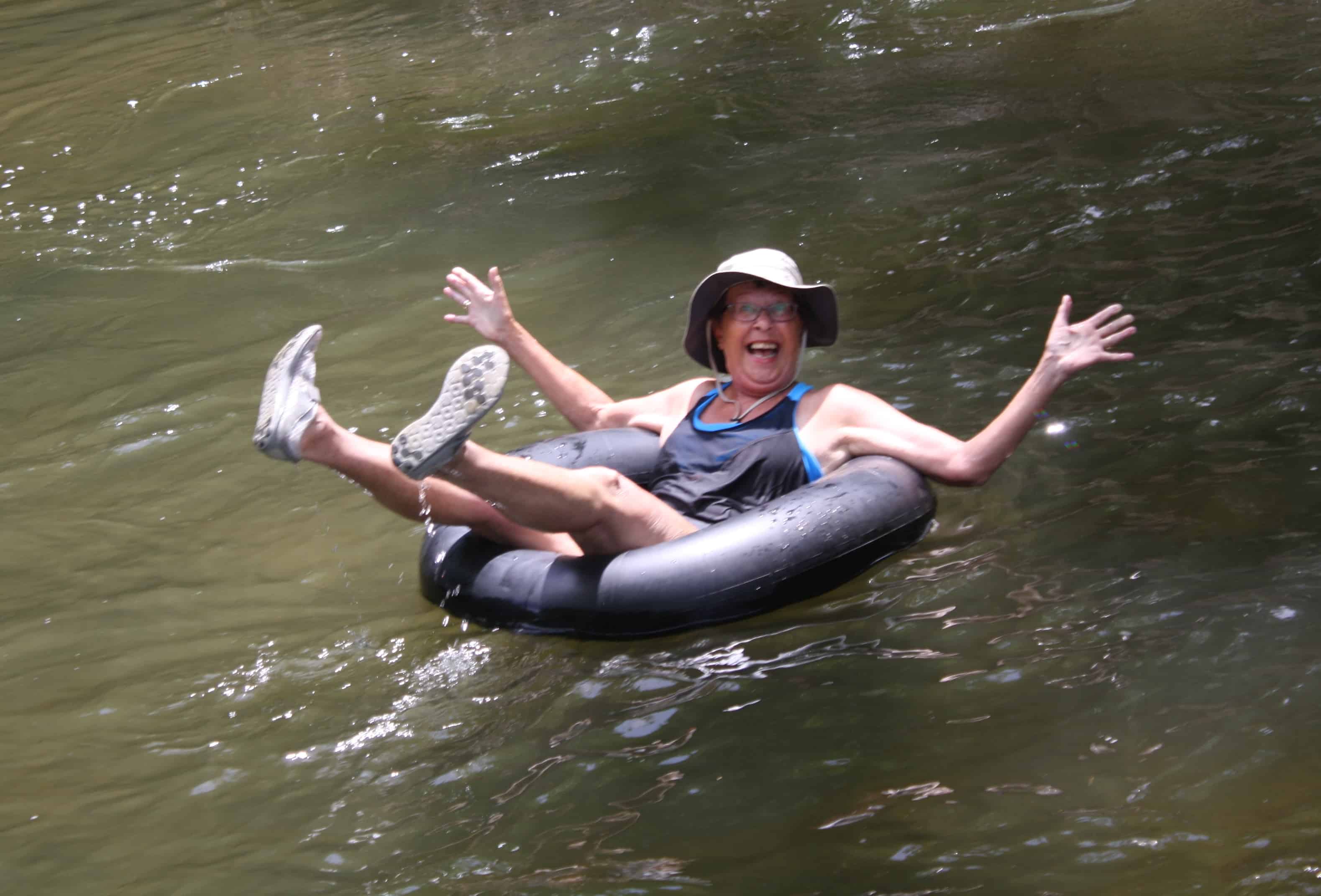 resident tubing along the river