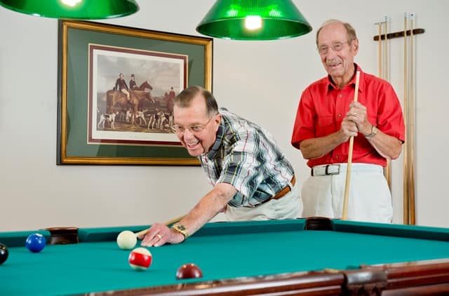 resdients playing pool