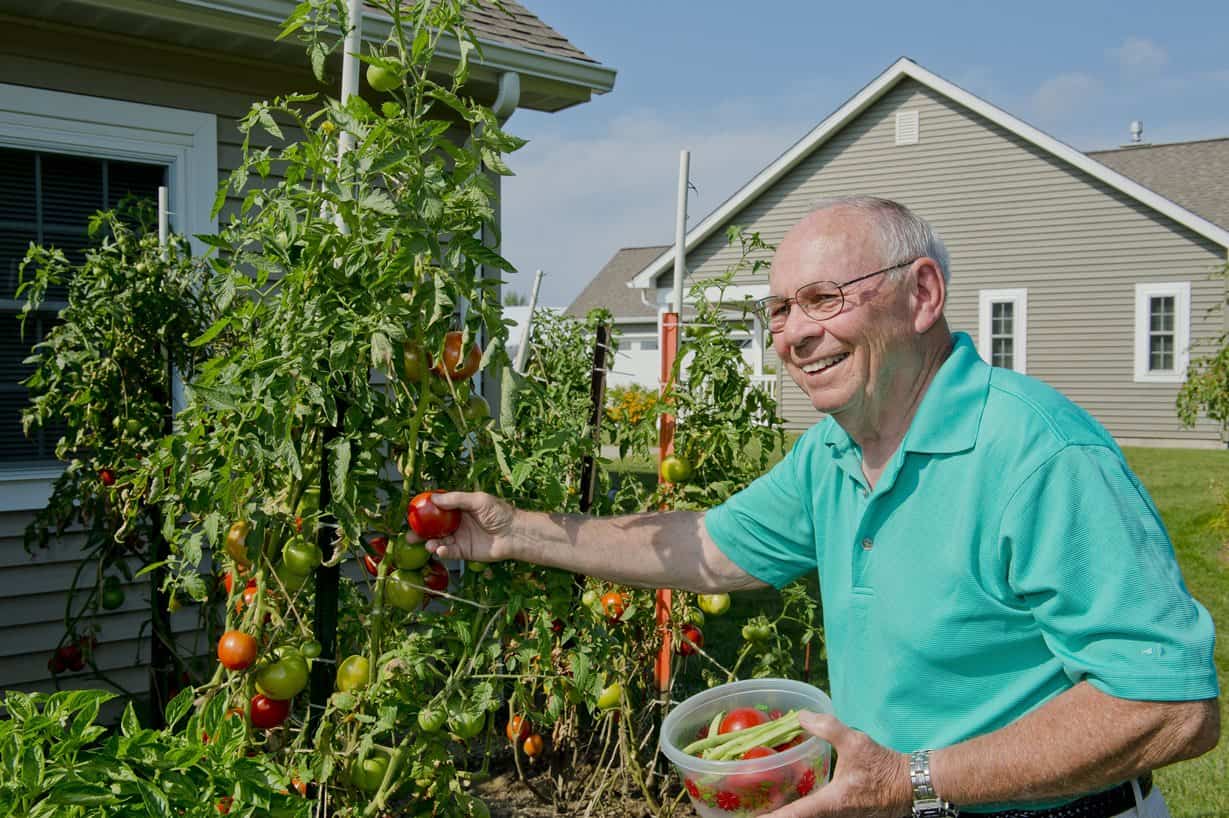 resident gardening at garden home