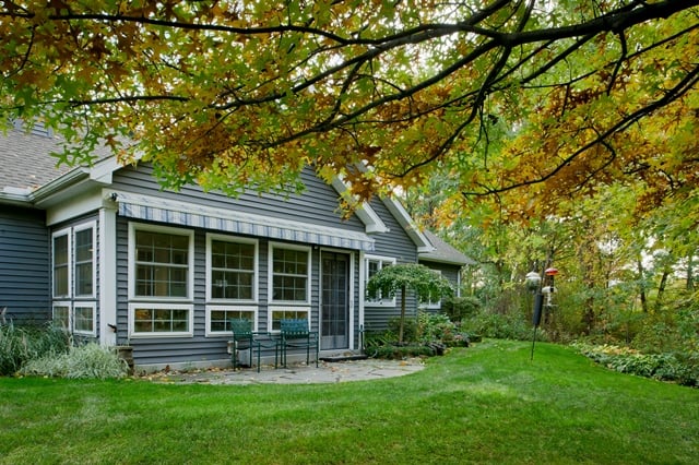 backyard view of garden home