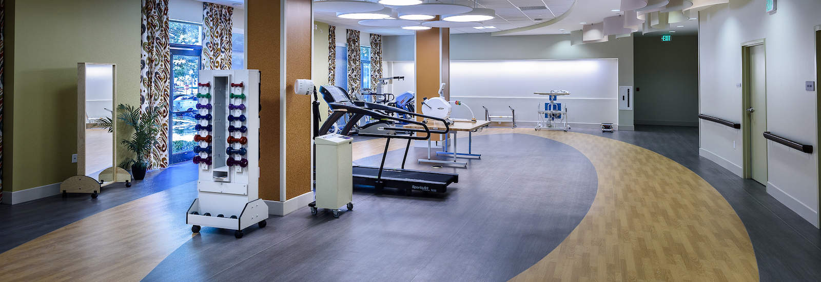 Physical therapy gym and equipment