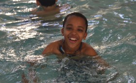 child in pool