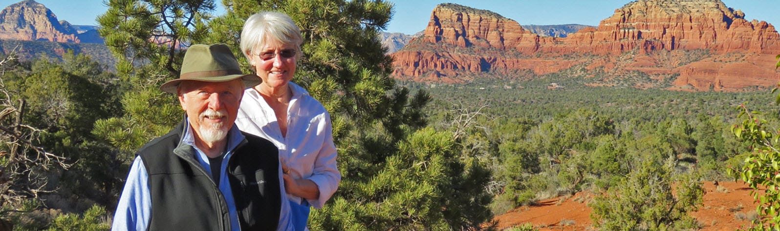 senior couple in desert