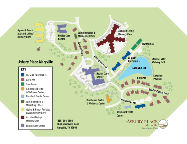 Asbury Place Maryville Campus map