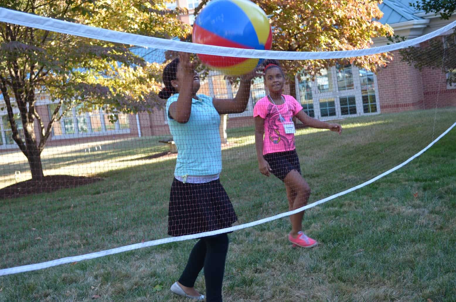 playing beach volley ball