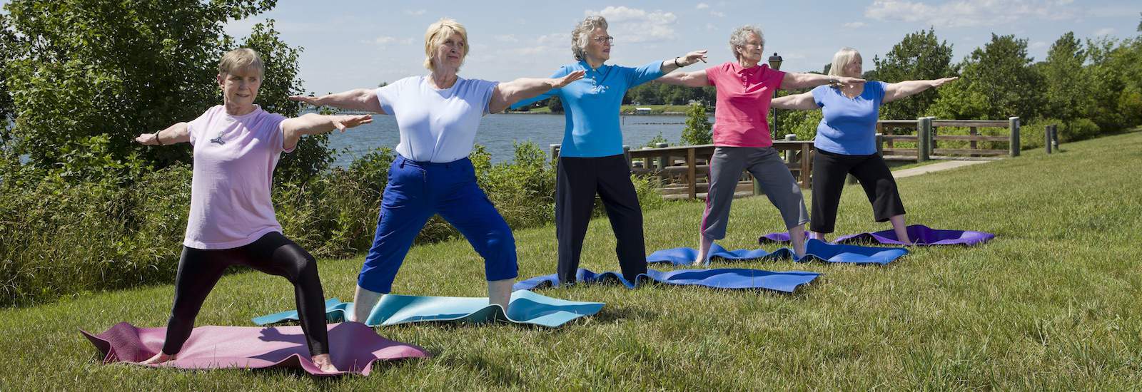 residents doing yoga