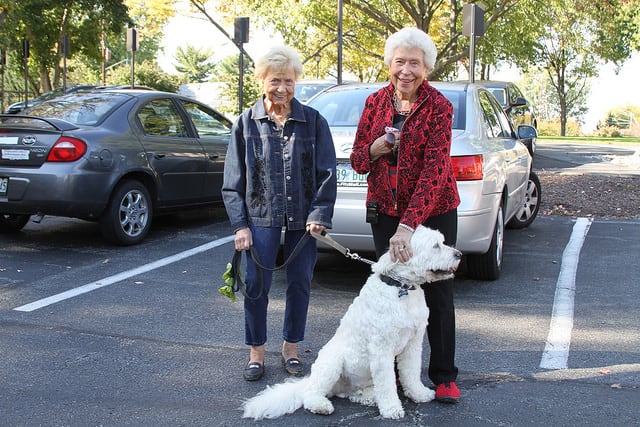 residents and dog