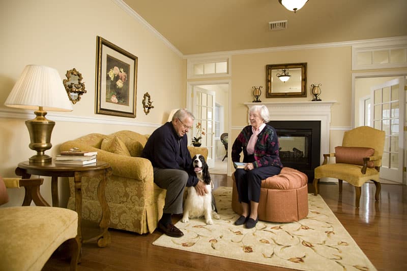 residents entertaining in bethany village cottage