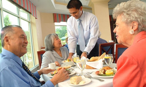 residents in dining room