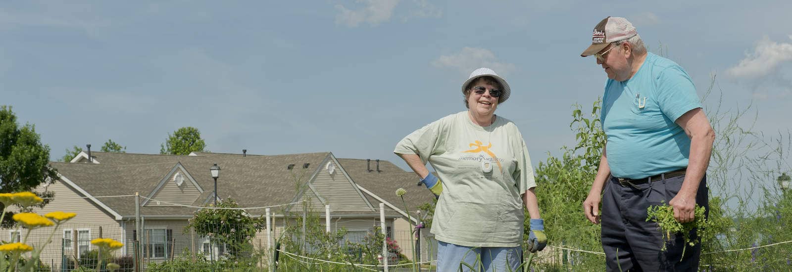 senior couple in the garden