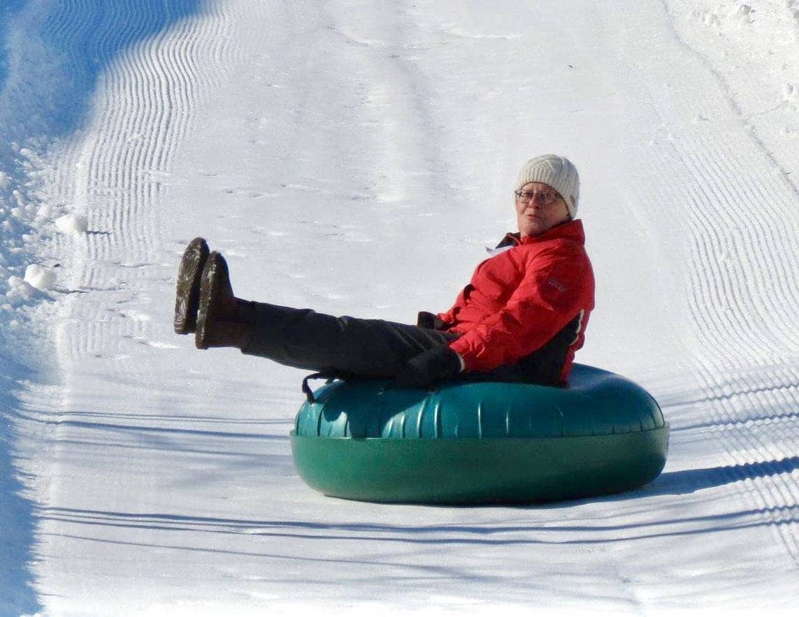 resident snow tubing at nearby trails