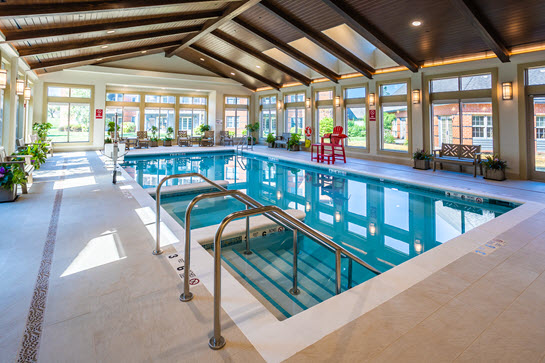 steps leading into the pool at aquatic center