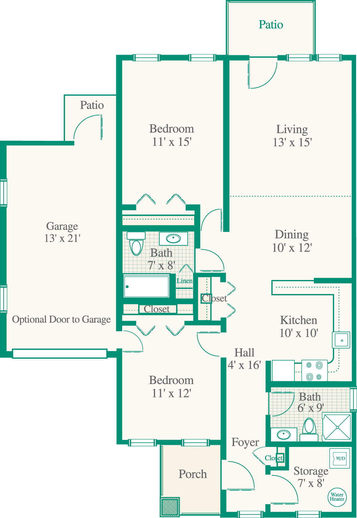 Normandie Ridge monroe cottage with garage floor plan