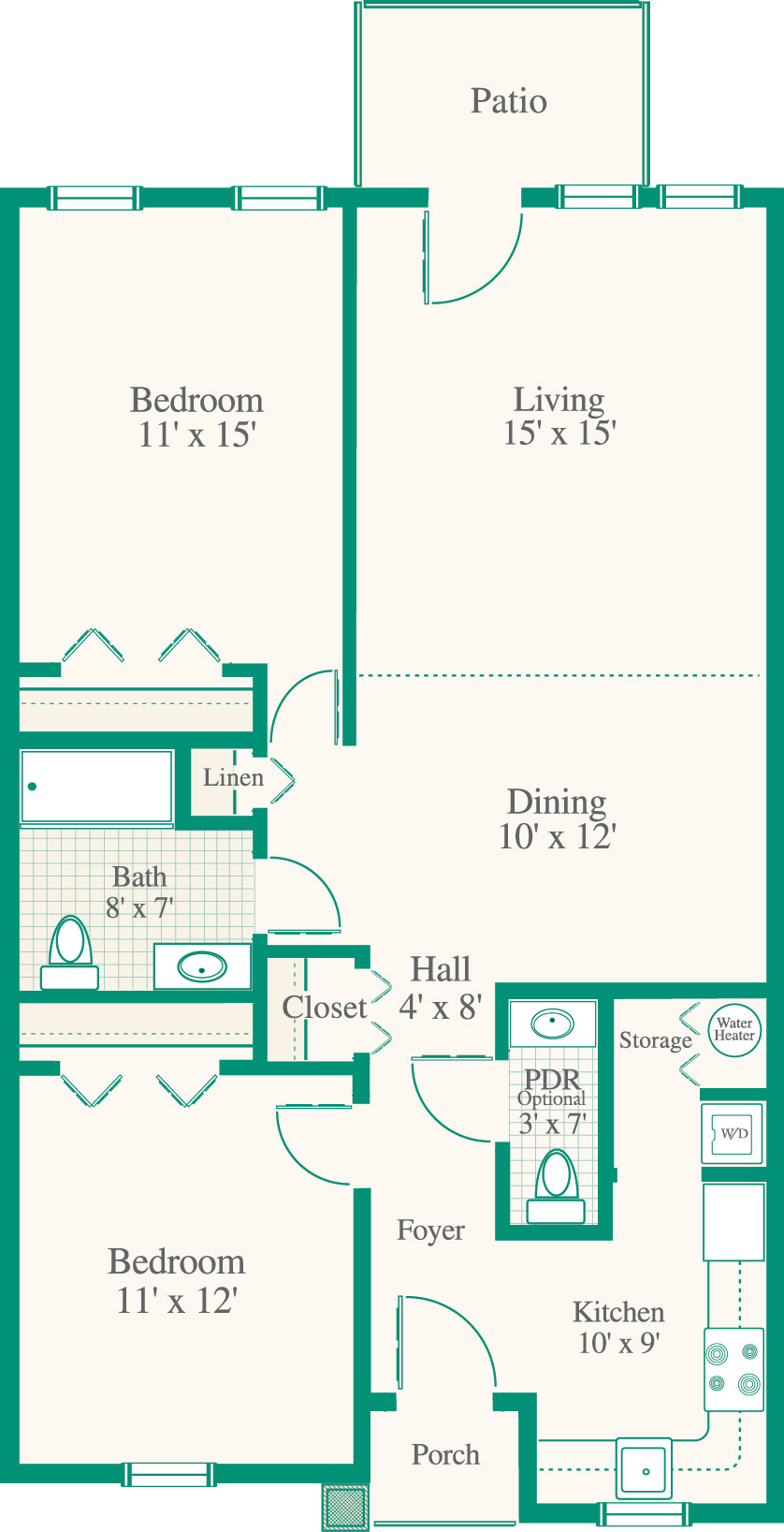 Normandie Ridge 2 bedroom morgan cottage floor plan