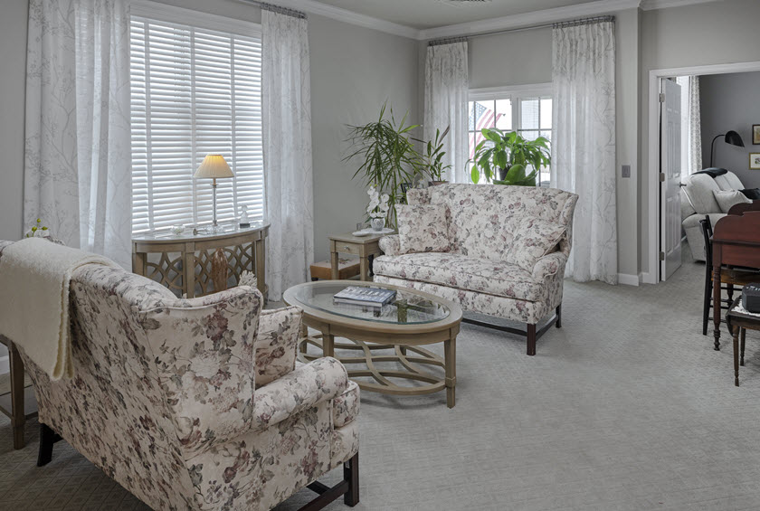 living room of riverwoods apartments