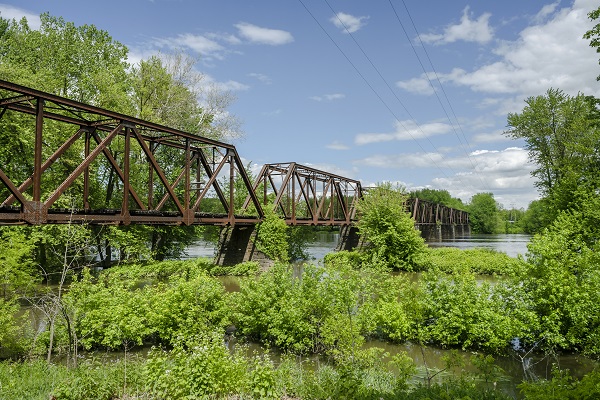 old train tracks crossing the river in lewisburg