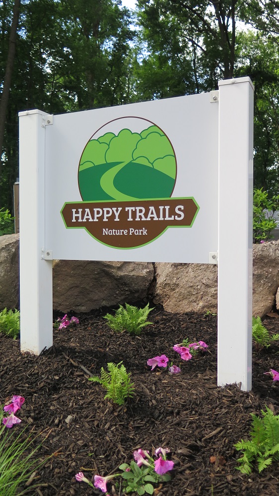 Happy trails nature park sign