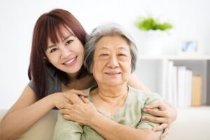 Woman and granddaughter
