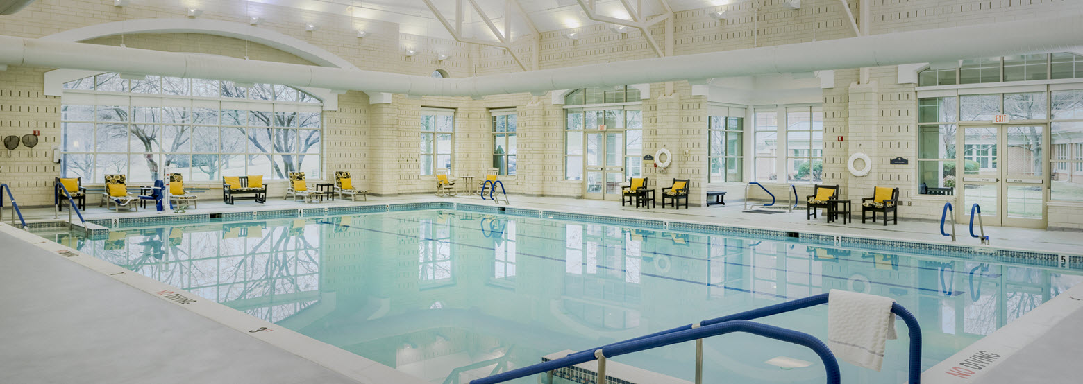 view of large pool in Asbury wellness center
