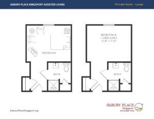 floor plan of Assisted Living Private Suite - Large