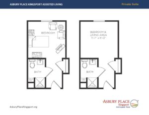 floor plan drawing of Assisted Living Private Suite