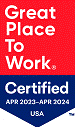 Great Place to Work Certified Apr 2023-Apr 2024 USA