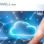 cloud technology with finger pointing to technology applications