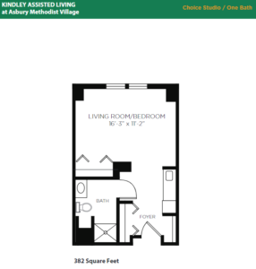 Asbury Methodist Village Assisted Living Choice Studio Floor Plan