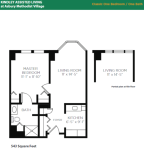 Asbury Methodist Village Assisted Living Classic Suite Floor Plan