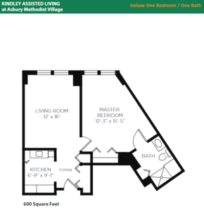 Asbury Methodist Village Assisted Living Deluxe Suite Floor Plan