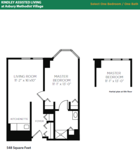 Asbury Methodist Village Assisted Living Select Suite Floor Plan