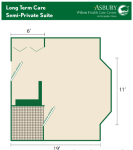 Asbury Methodist Village Long Term Care Semi Private Suite Floor Plan