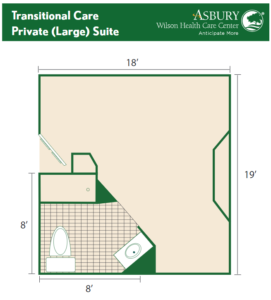 Asbury Methodist Village Transitional Care Large Private Suite Floor Plan
