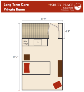 Asbury Place Kingsport Skilled Nursing Private Room Floor Plan