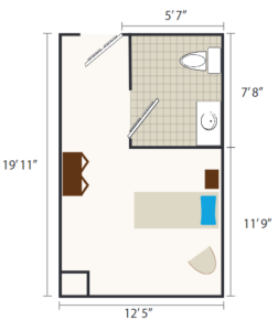 Asbury Solomons Skiled Nursing Private Room G Floor Plan