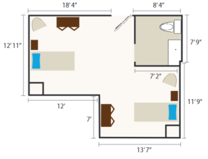 Asbury Solomons Skilled Nursing Semi Private Room Floor Plan