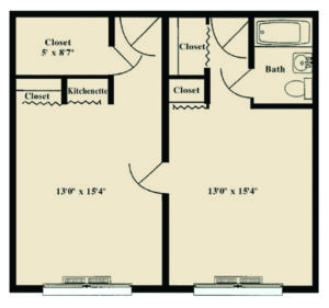 RiverWoods Personal Care Double Room Floor Plan