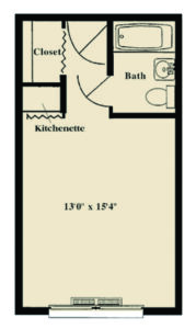RiverWoods Personal Care Single Room Floor Plan