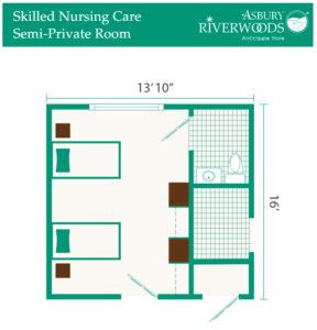 RiverWoods Skilled Nursing Semi Private Room Floor Plan