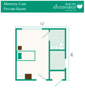 RiverWoods Skilled Nursing Memory Care Private Room Floor Plan