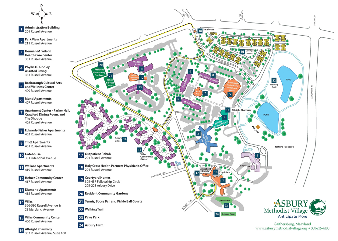 Our Campus Map Asbury Methodist Village