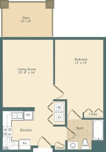 One bedroom apartment floorplan